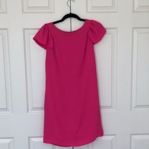 Pink shift dress- flutter sleeves